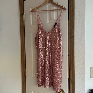 Lulus Seize the Night Blush Pink Sleeveless Swing Dress